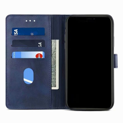 GUSSIM Business Style Horizontal Flip Leather Case with Holder & Card Slots & Wallet For iPhone 13 Pro Max(Blue)-garmade.com