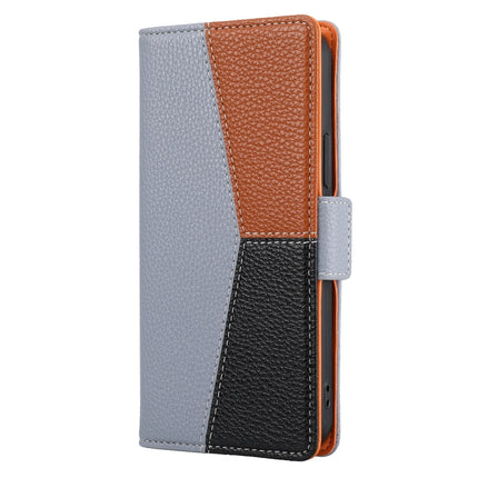 Litchi Texture Color Matching Horizontal Flip Leather Case with Card Slots & Holder & Wallet & Photo Frame For iPhone 13 mini(Grey)-garmade.com