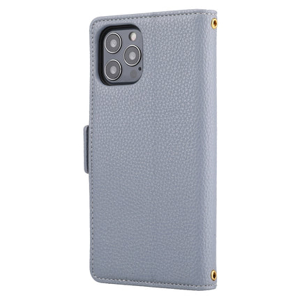 Litchi Texture Color Matching Horizontal Flip Leather Case with Card Slots & Holder & Wallet & Photo Frame For iPhone 13 mini(Grey)-garmade.com