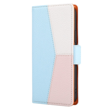 Litchi Texture Color Matching Horizontal Flip Leather Case with Card Slots & Holder & Wallet & Photo Frame For iPhone 13 mini(Blue)-garmade.com