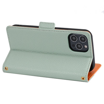 Litchi Texture Color Matching Horizontal Flip Leather Case with Card Slots & Holder & Wallet & Photo Frame For iPhone 13 mini(Green)-garmade.com