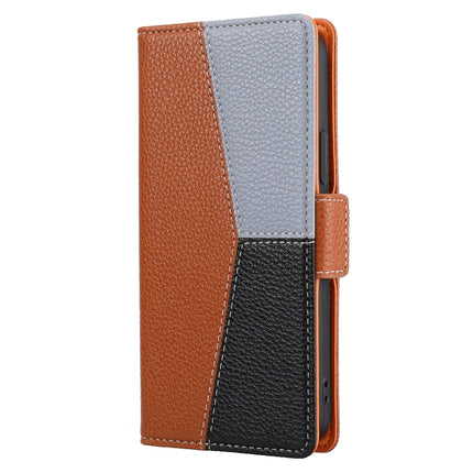 Litchi Texture Color Matching Horizontal Flip Leather Case with Card Slots & Holder & Wallet & Photo Frame For iPhone 13 mini(Brown)-garmade.com