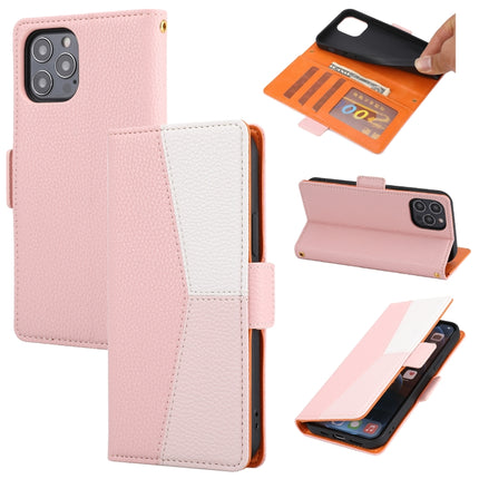 Litchi Texture Color Matching Horizontal Flip Leather Case with Card Slots & Holder & Wallet & Photo Frame For iPhone 13 Pro(Pink)-garmade.com