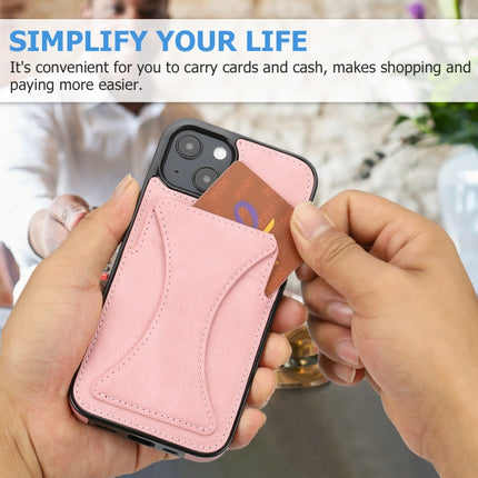 Ultra-thin Shockproof Protective Case with Holder & Metal Magnetic Function For iPhone 13 mini(Rose Gold)-garmade.com