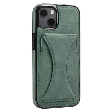 Ultra-thin Shockproof Protective Case with Holder & Metal Magnetic Function For iPhone 13 mini(Green)-garmade.com