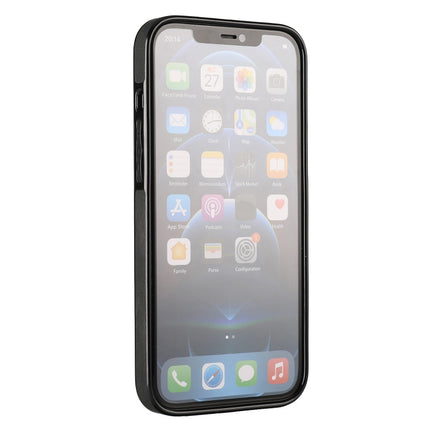 Ultra-thin Shockproof Protective Case with Holder & Metal Magnetic Function For iPhone 13(Black)-garmade.com