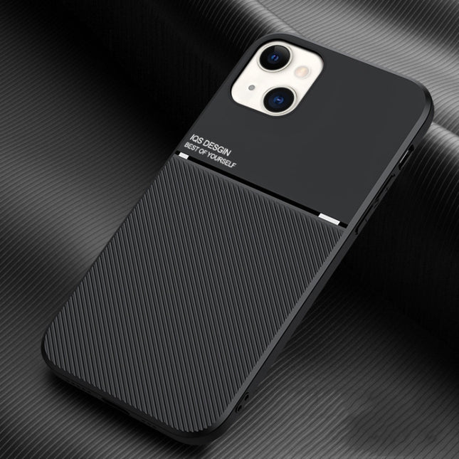 Classic Tilt Strip Grain Magnetic Shockproof PC + TPU Case For iPhone 13(Black)-garmade.com