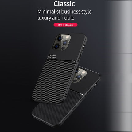 Classic Tilt Strip Grain Magnetic Shockproof PC + TPU Case For iPhone 13(Black)-garmade.com