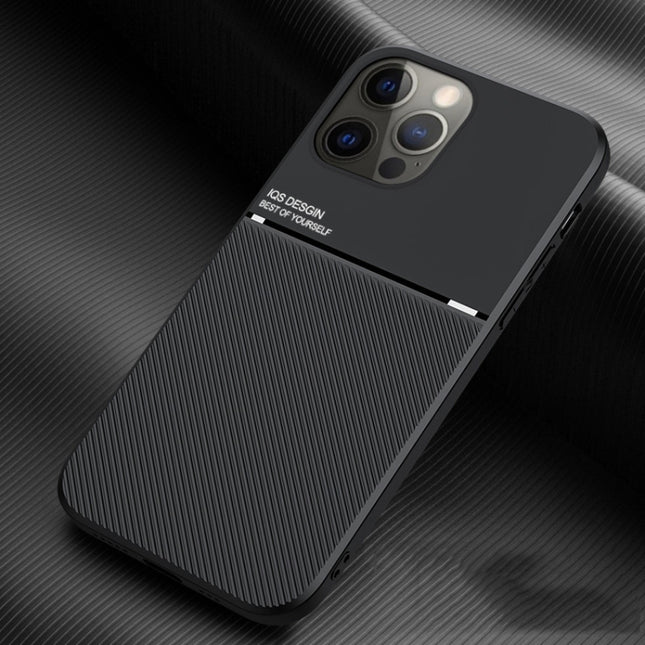 Classic Tilt Strip Grain Magnetic Shockproof PC + TPU Case For iPhone 13 Pro Max(Black)-garmade.com