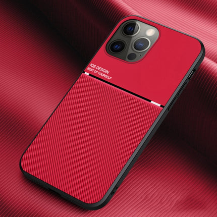 Classic Tilt Strip Grain Magnetic Shockproof PC + TPU Case For iPhone 13 Pro Max(Red)-garmade.com