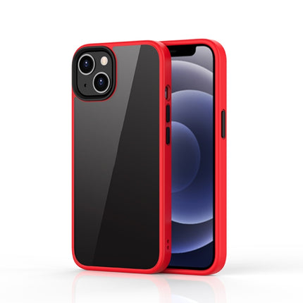 Ming Shield Hybrid Frosted Transparent PC + TPU Scratchproof Shockproof Case For iPhone 13 mini(Red)-garmade.com