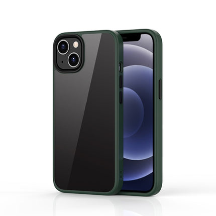 Ming Shield Hybrid Frosted Transparent PC + TPU Scratchproof Shockproof Case For iPhone 13 mini(Deep Green)-garmade.com