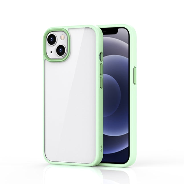 Ming Shield Hybrid Frosted Transparent PC + TPU Scratchproof Shockproof Case For iPhone 13 mini(Light Green)-garmade.com