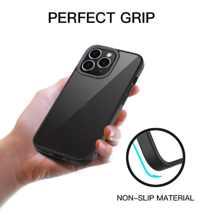 Ming Shield Hybrid Frosted Transparent PC + TPU Scratchproof Shockproof Case For iPhone 13 mini(Black)-garmade.com