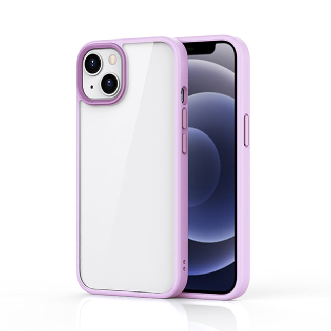Ming Shield Hybrid Frosted Transparent PC + TPU Scratchproof Shockproof Case For iPhone 13(Purple)-garmade.com