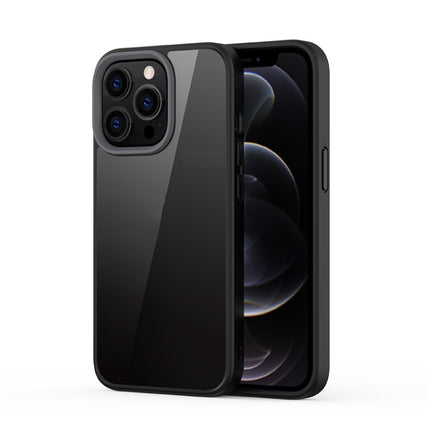 Ming Shield Hybrid Frosted Transparent PC + TPU Scratchproof Shockproof Case For iPhone 13 Pro(Black)-garmade.com