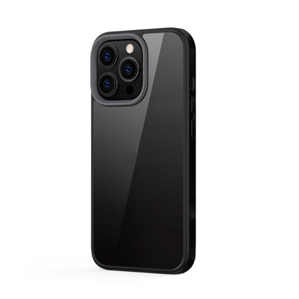 Ming Shield Hybrid Frosted Transparent PC + TPU Scratchproof Shockproof Case For iPhone 13 Pro(Black)-garmade.com