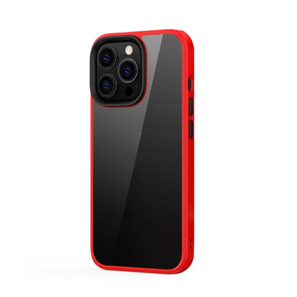 Ming Shield Hybrid Frosted Transparent PC + TPU Scratchproof Shockproof Case For iPhone 13 Pro(Red)-garmade.com
