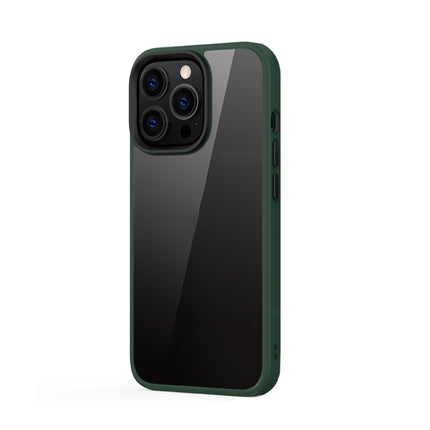 Ming Shield Hybrid Frosted Transparent PC + TPU Scratchproof Shockproof Case For iPhone 13 Pro(Deep Green)-garmade.com