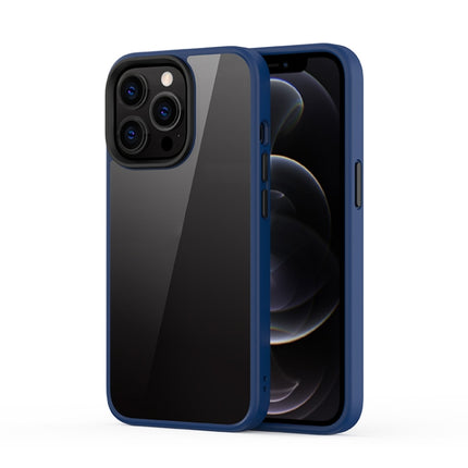 Ming Shield Hybrid Frosted Transparent PC + TPU Scratchproof Shockproof Case For iPhone 13 Pro(Blue)-garmade.com