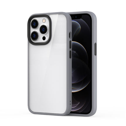 Ming Shield Hybrid Frosted Transparent PC + TPU Scratchproof Shockproof Case For iPhone 13 Pro(Grey)-garmade.com