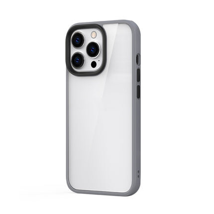 Ming Shield Hybrid Frosted Transparent PC + TPU Scratchproof Shockproof Case For iPhone 13 Pro(Grey)-garmade.com