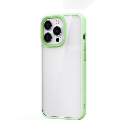 Ming Shield Hybrid Frosted Transparent PC + TPU Scratchproof Shockproof Case For iPhone 13 Pro(Light Green)-garmade.com