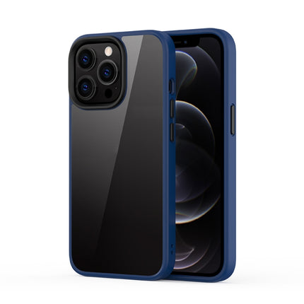 Ming Shield Hybrid Frosted Transparent PC + TPU Scratchproof Shockproof Case For iPhone 13 Pro Max(Blue)-garmade.com