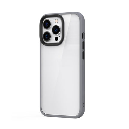 Ming Shield Hybrid Frosted Transparent PC + TPU Scratchproof Shockproof Case For iPhone 13 Pro Max(Grey)-garmade.com