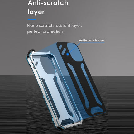 R-JUST Shockproof Armor Metal Protective Case For iPhone 13 mini(Blue)-garmade.com