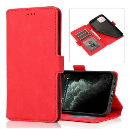 Retro Magnetic Closing Clasp Horizontal Flip Leather Case with Holder & Card Slots & Photo Frame & Wallet For iPhone 13 mini(Red)-garmade.com