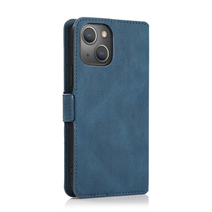 Retro Magnetic Closing Clasp Horizontal Flip Leather Case with Holder & Card Slots & Photo Frame & Wallet For iPhone 13 mini(Navy Blue)-garmade.com