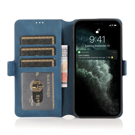 Retro Magnetic Closing Clasp Horizontal Flip Leather Case with Holder & Card Slots & Photo Frame & Wallet For iPhone 13 mini(Navy Blue)-garmade.com