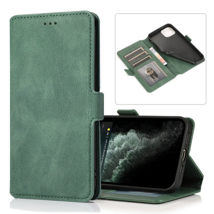 Retro Magnetic Closing Clasp Horizontal Flip Leather Case with Holder & Card Slots & Photo Frame & Wallet For iPhone 13 mini(Green)-garmade.com