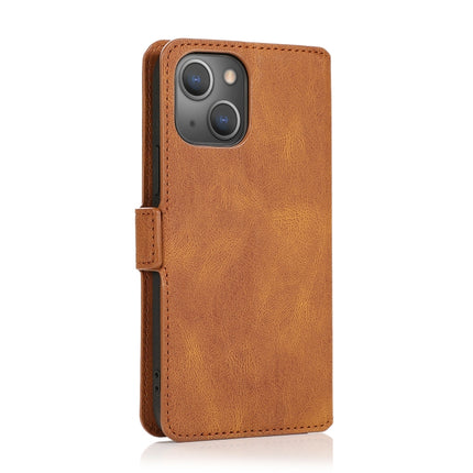 Retro Magnetic Closing Clasp Horizontal Flip Leather Case with Holder & Card Slots & Photo Frame & Wallet For iPhone 13 mini(Brown)-garmade.com