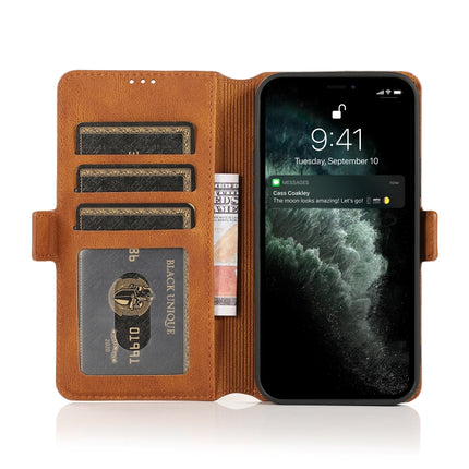 Retro Magnetic Closing Clasp Horizontal Flip Leather Case with Holder & Card Slots & Photo Frame & Wallet For iPhone 13 mini(Brown)-garmade.com