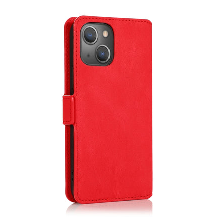 Retro Magnetic Closing Clasp Horizontal Flip Leather Case with Holder & Card Slots & Photo Frame & Wallet For iPhone 13(Red)-garmade.com