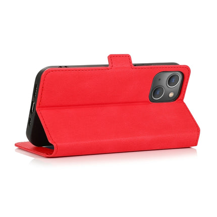 Retro Magnetic Closing Clasp Horizontal Flip Leather Case with Holder & Card Slots & Photo Frame & Wallet For iPhone 13(Red)-garmade.com