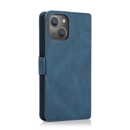 Retro Magnetic Closing Clasp Horizontal Flip Leather Case with Holder & Card Slots & Photo Frame & Wallet For iPhone 13(Navy Blue)-garmade.com