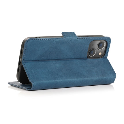 Retro Magnetic Closing Clasp Horizontal Flip Leather Case with Holder & Card Slots & Photo Frame & Wallet For iPhone 13(Navy Blue)-garmade.com