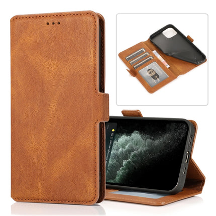 Retro Magnetic Closing Clasp Horizontal Flip Leather Case with Holder & Card Slots & Photo Frame & Wallet For iPhone 13(Brown)-garmade.com