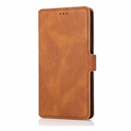 Retro Magnetic Closing Clasp Horizontal Flip Leather Case with Holder & Card Slots & Photo Frame & Wallet For iPhone 13(Brown)-garmade.com