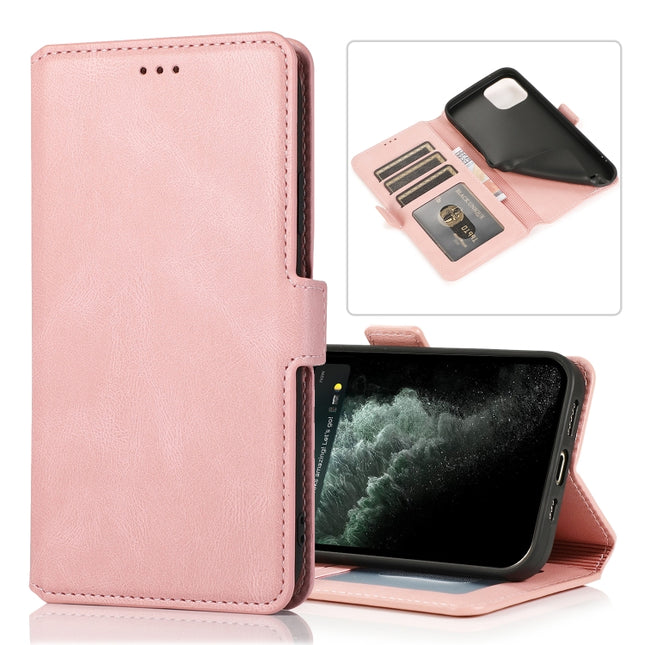Retro Magnetic Closing Clasp Horizontal Flip Leather Case with Holder & Card Slots & Photo Frame & Wallet For iPhone 13(Rose Gold)-garmade.com