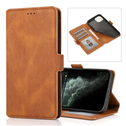 Retro Magnetic Closing Clasp Horizontal Flip Leather Case with Holder & Card Slots & Photo Frame & Wallet For iPhone 13 Pro(Brown)-garmade.com