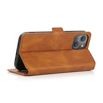 Retro Magnetic Closing Clasp Horizontal Flip Leather Case with Holder & Card Slots & Photo Frame & Wallet For iPhone 13 Pro(Brown)-garmade.com