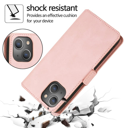 Retro Magnetic Closing Clasp Horizontal Flip Leather Case with Holder & Card Slots & Photo Frame & Wallet For iPhone 13 Pro(Rose Gold)-garmade.com