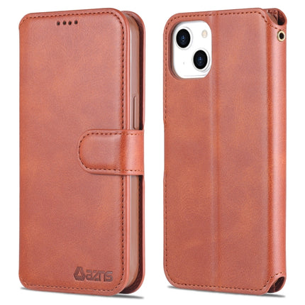 AZNS Calf Texture Horizontal Flip Leather Case with Holder & Card Slots & Wallet & Photo Frame For iPhone 13 mini(Brown)-garmade.com