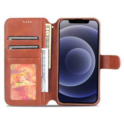 AZNS Calf Texture Horizontal Flip Leather Case with Holder & Card Slots & Wallet & Photo Frame For iPhone 13 mini(Brown)-garmade.com