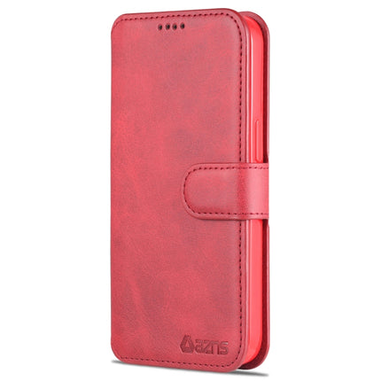 AZNS Calf Texture Horizontal Flip Leather Case with Holder & Card Slots & Wallet & Photo Frame For iPhone 13 mini(Red)-garmade.com