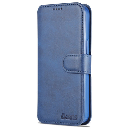 AZNS Calf Texture Horizontal Flip Leather Case with Holder & Card Slots & Wallet & Photo Frame For iPhone 13 mini(Blue)-garmade.com